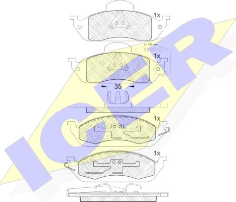 Icer 181276 - Тормозные колодки, дисковые, комплект autospares.lv