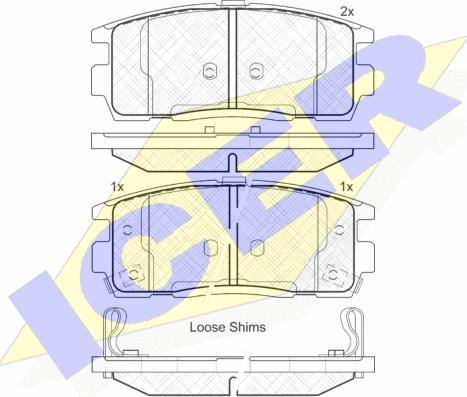 Icer 181799 - Тормозные колодки, дисковые, комплект autospares.lv