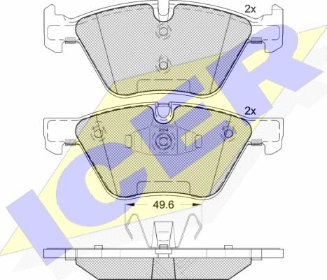 Icer 181795 - Тормозные колодки, дисковые, комплект autospares.lv