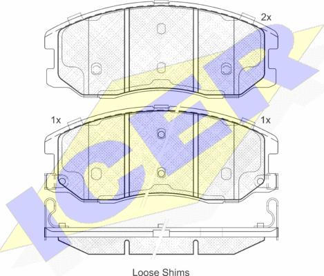 Icer 181798 - Тормозные колодки, дисковые, комплект autospares.lv