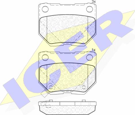 Icer 181749 - Тормозные колодки, дисковые, комплект autospares.lv