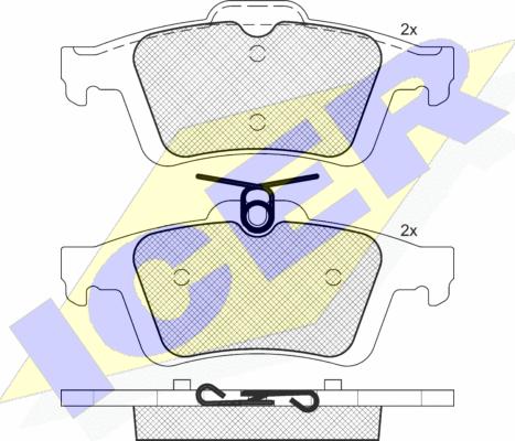 Icer 181744-396 - Тормозные колодки, дисковые, комплект autospares.lv