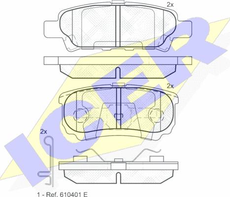 Icer 181746 - Тормозные колодки, дисковые, комплект autospares.lv