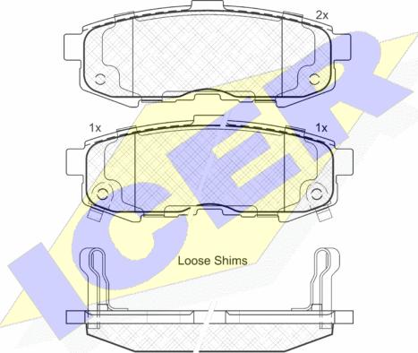 Icer 181742 - Тормозные колодки, дисковые, комплект autospares.lv