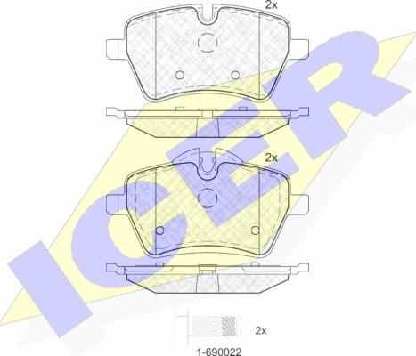 Icer 181756 - Тормозные колодки, дисковые, комплект autospares.lv