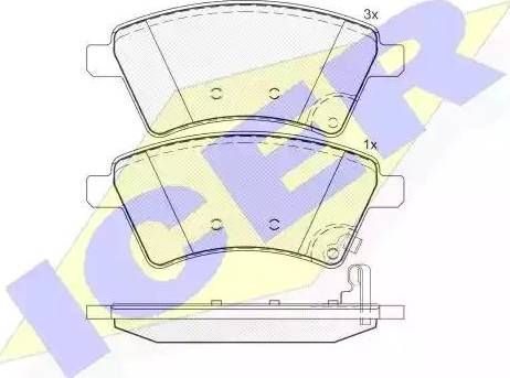 Icer 181758 - Тормозные колодки, дисковые, комплект autospares.lv