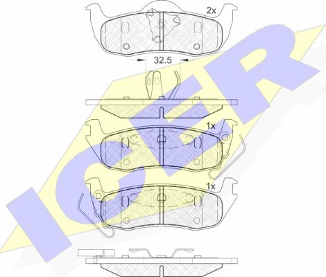 Icer 181766 - Тормозные колодки, дисковые, комплект autospares.lv