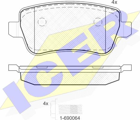 Icer 181763 - Тормозные колодки, дисковые, комплект autospares.lv