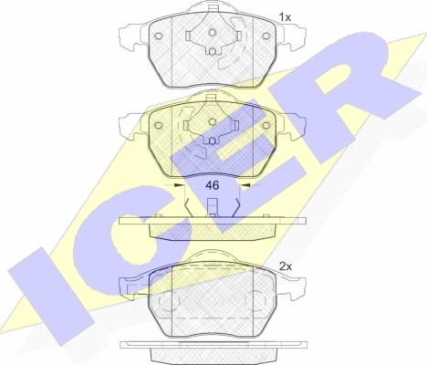 Icer 181767 - Тормозные колодки, дисковые, комплект autospares.lv