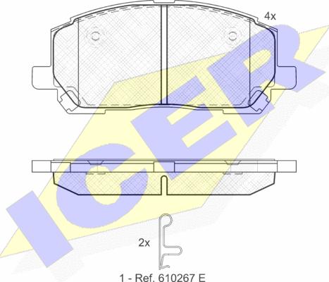 Icer 181705 - Тормозные колодки, дисковые, комплект autospares.lv