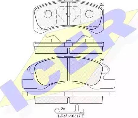 Icer 181701 - Тормозные колодки, дисковые, комплект autospares.lv