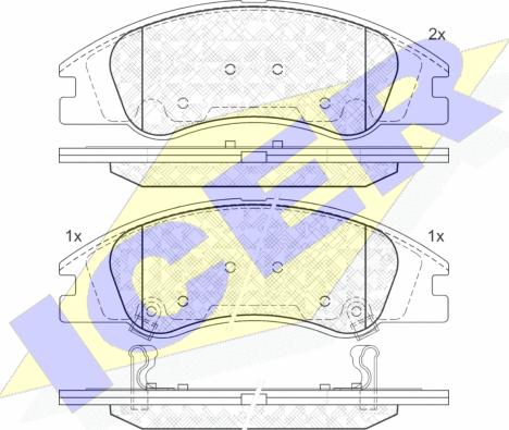 Icer 181708 - Тормозные колодки, дисковые, комплект autospares.lv