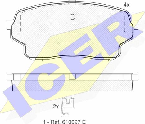 Icer 181715 - Тормозные колодки, дисковые, комплект autospares.lv