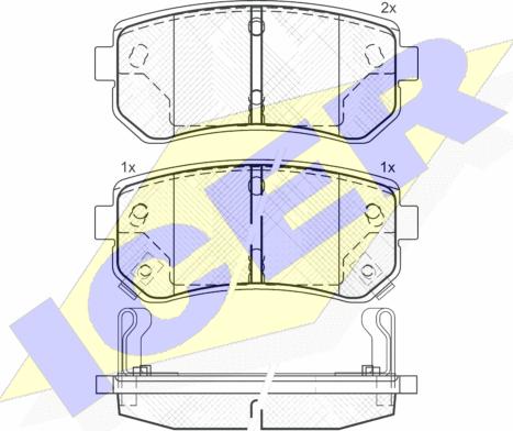 Icer 181712 - Тормозные колодки, дисковые, комплект autospares.lv