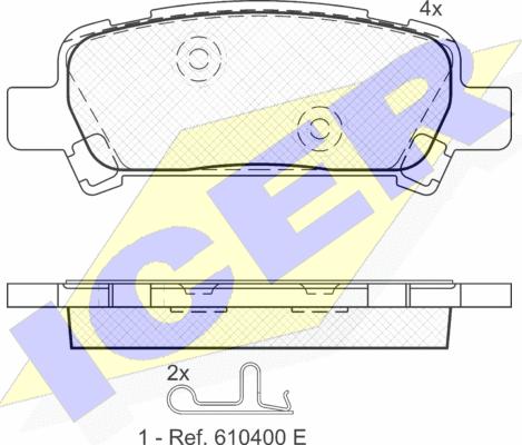 Icer 181736 - Тормозные колодки, дисковые, комплект autospares.lv