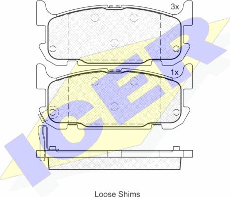 Icer 181738 - Тормозные колодки, дисковые, комплект autospares.lv