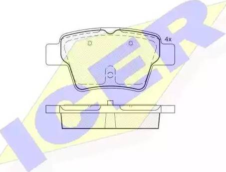 Icer 181729 - Тормозные колодки, дисковые, комплект autospares.lv