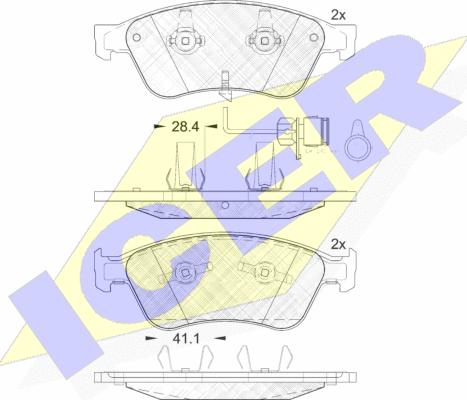 Icer 181724 - Тормозные колодки, дисковые, комплект autospares.lv