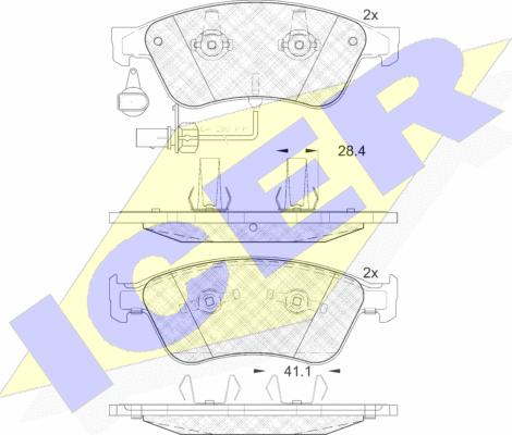 Icer 181725 - Тормозные колодки, дисковые, комплект autospares.lv