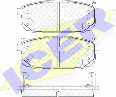 Icer 181720 - Тормозные колодки, дисковые, комплект autospares.lv