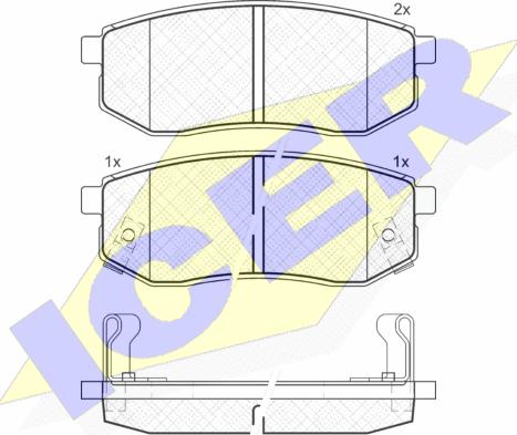 Icer 181721 - Тормозные колодки, дисковые, комплект autospares.lv