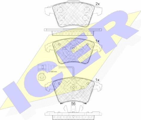 Icer 181779 - Тормозные колодки, дисковые, комплект autospares.lv