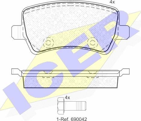 Icer 181776 - Тормозные колодки, дисковые, комплект autospares.lv