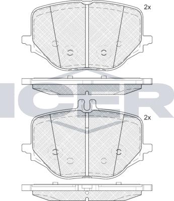 Icer 182445 - Тормозные колодки, дисковые, комплект autospares.lv