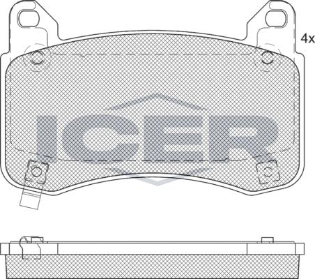 Icer 182404 - Тормозные колодки, дисковые, комплект autospares.lv