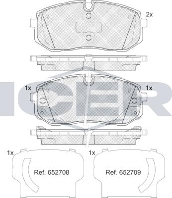 Icer 182470 - Тормозные колодки, дисковые, комплект autospares.lv