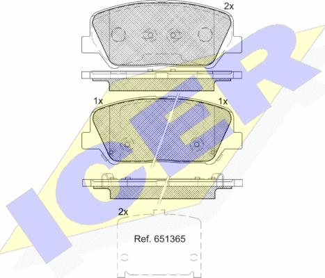 Icer 182090 - Тормозные колодки, дисковые, комплект autospares.lv