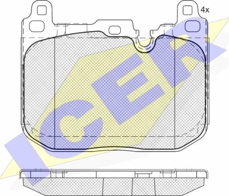 Icer 182093-208 - Тормозные колодки, дисковые, комплект autospares.lv