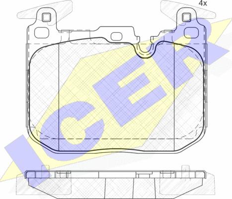 Icer 182093-203 - Тормозные колодки, дисковые, комплект autospares.lv