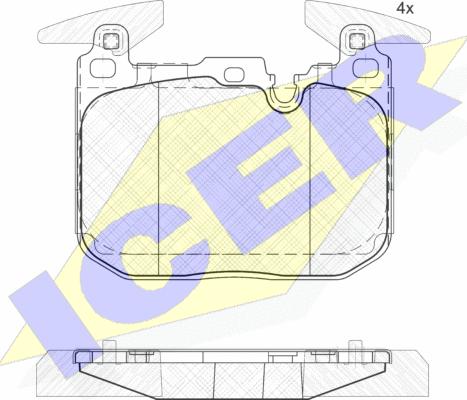 Icer 182093 - Тормозные колодки, дисковые, комплект autospares.lv