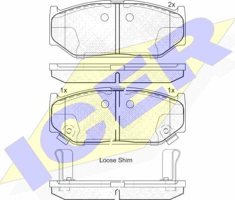 Icer 182045 - Тормозные колодки, дисковые, комплект autospares.lv