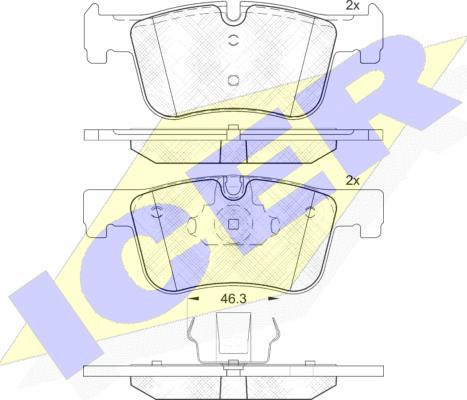 Icer 182048 - Тормозные колодки, дисковые, комплект autospares.lv