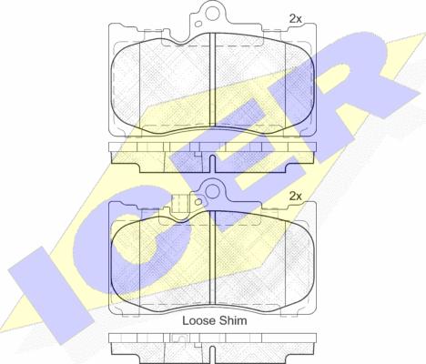 Icer 182059 - Тормозные колодки, дисковые, комплект autospares.lv