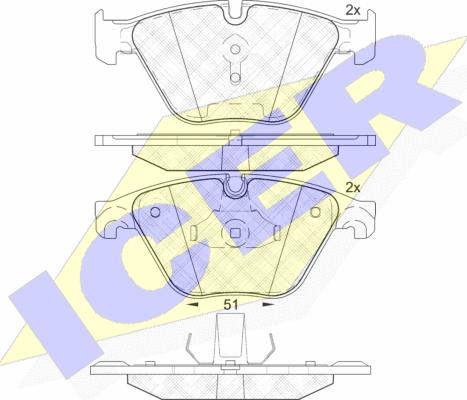 Icer 182065 - Тормозные колодки, дисковые, комплект autospares.lv