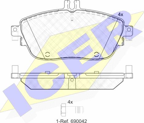 Icer 182061 - Тормозные колодки, дисковые, комплект autospares.lv