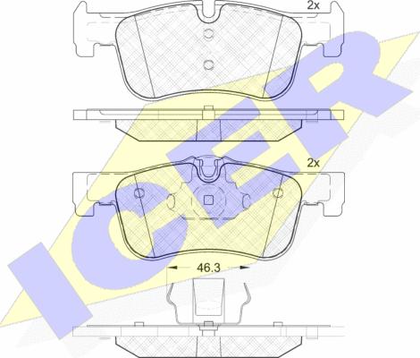 Icer 182063 - Тормозные колодки, дисковые, комплект autospares.lv