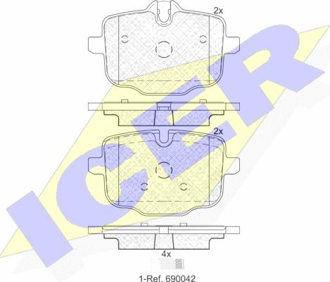 Icer 182005 - Тормозные колодки, дисковые, комплект autospares.lv