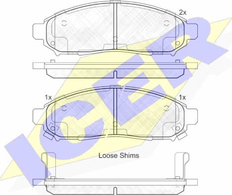 Icer 182003-200 - Тормозные колодки, дисковые, комплект autospares.lv