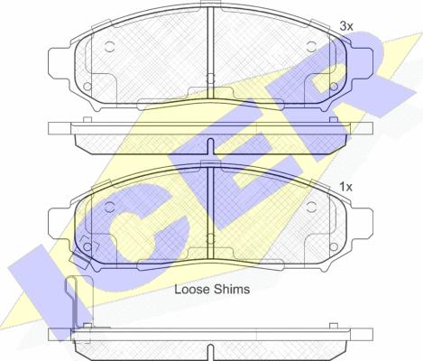 Icer 182003 - Тормозные колодки, дисковые, комплект autospares.lv