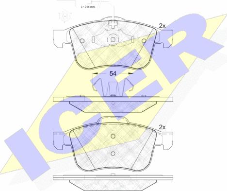 Icer 182007 - Тормозные колодки, дисковые, комплект autospares.lv