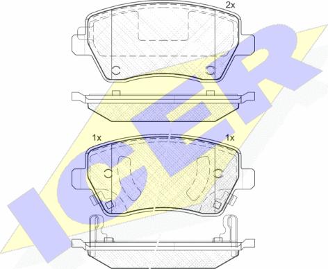 Icer 182019 - Тормозные колодки, дисковые, комплект autospares.lv