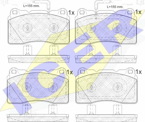 Icer 182010 - Тормозные колодки, дисковые, комплект autospares.lv