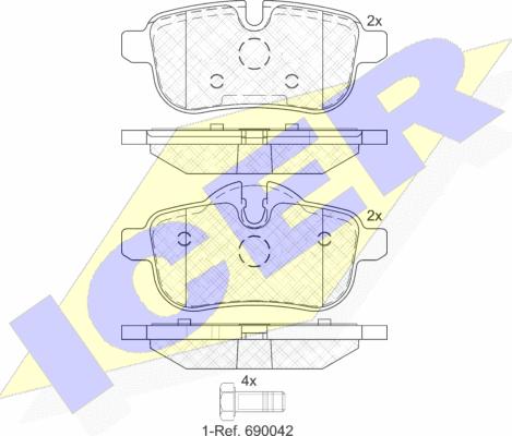 Icer 182012 - Тормозные колодки, дисковые, комплект autospares.lv