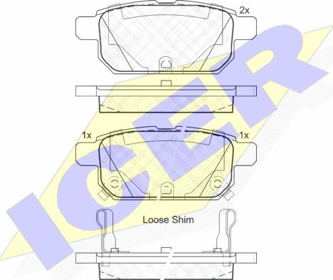 Icer 182017 - Тормозные колодки, дисковые, комплект autospares.lv