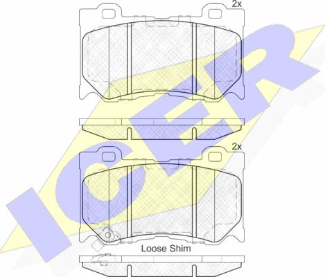 Icer 182089 - Тормозные колодки, дисковые, комплект autospares.lv