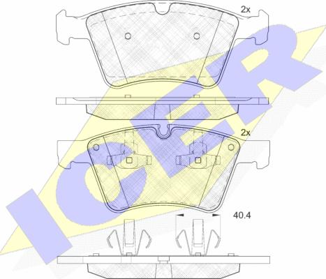 Icer 182086 - Тормозные колодки, дисковые, комплект autospares.lv